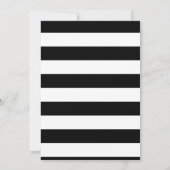 金ゴールド、ブラック&ホワイトストライプフローラブライダルシャワー 招待状 (裏面)