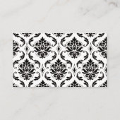 金ゴールド，ブラック，ホワイトダマスクウェディング座席表 プレイスカード (裏面)