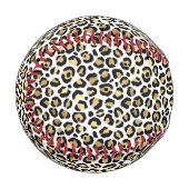 金ゴールド・ブラック・レオパード・プリント・野球 野球ボール (正面左)