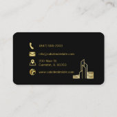 金ゴールド·ブラック·ロゴ·エ実在スポート·名刺 名刺 (裏面)