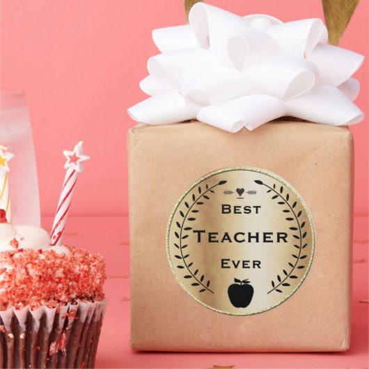 金ゴールド・ブラック・ローレルリース最高の先生賞 ラウンドシール (パーティー)