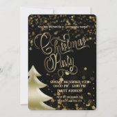 金ゴールド/ブラック《写真》ぼけ味高級企業のクリスマスパーティー 招待状 (正面)