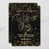 金ゴールド/ブラック《写真》ぼけ味高級企業のクリスマスパーティー 招待状 (正面/裏面)