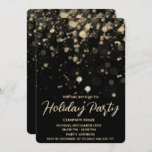 金ゴールド/ブラック《写真》ぼけ味高級企業のクリスマスパーティー 招待状 (正面/裏面)