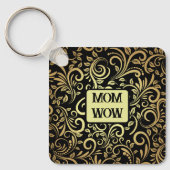 金ゴールド&ブラック – MOM - WOW | キーホルダー (正面)