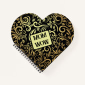 金ゴールド&ブラック – MOM - WOW |緩和曲線 ノートブック (正面)