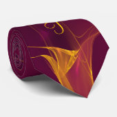 金ゴールド&ブルゴンディ・ブラスト・モノグラパーソナライズされたム ネクタイ (ロール)
