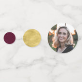 金ゴールド&ブルゴーニュ紙吹雪モダン退職パーティー コンフェッティ (裏面)