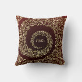 金ゴールド・ブルゴーニュ・モノグラム装飾品 クッション (裏面)