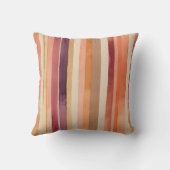 金ゴールド、ブルゴーニュ、赤、オレンジ、紫ストライプ クッション (裏面)