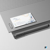 金ゴールド&ブルーウェディングプランナー 名刺