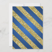 金ゴールド&ブルーグリッタースノーフレーククリスマスホリデーパーティ 招待状 (裏面)