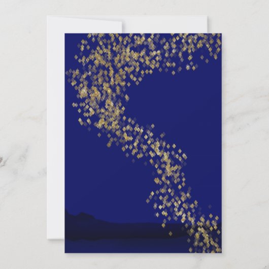 金ゴールド&ブルーサファリベビーシャワー招待状 招待状 (裏面)