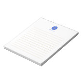 金ゴールド&ブルーシンプルモノグモダンラムパーソナライズされた ノートパッド (回転)