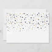 金ゴールド&ブルーバルーンモダン大人の誕生日パーティー 招待状 (裏面)