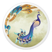 金ゴールド&ブルーブラザーピーコックセラミックノブ セラミックノブ (正面)