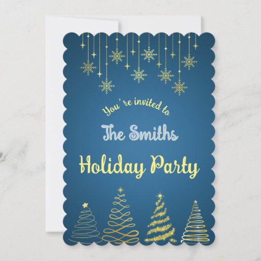 金ゴールド&ブルーホリデイ 招待状 (正面)