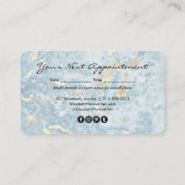 金ゴールド&ブルーマーブル美容師サロンメイクアップ 予約カード (裏面)