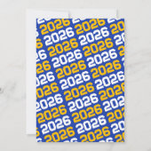 金ゴールド&ブルーモダン卒業写真招待状 招待状 (裏面)