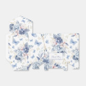 金ゴールド&ブルーリトルバタフライボーイベビーシャワー フェイバーボックス (折り畳みなし)