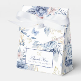 金ゴールド&ブルーリトルバタフライボーイベビーシャワー フェイバーボックス