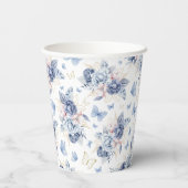 金ゴールド&ブルーリトルバタフライボーイ赤ちゃんシャワー 紙コップ (裏面)