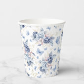 金ゴールド&ブルーリトルバタフライボーイ赤ちゃんシャワー 紙コップ (正面)