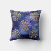 金ゴールド&ブルー銀河系ダルマダラパターン クッション (裏面)