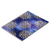 金ゴールド&ブルー銀河系ダーマ曼荼羅図 ノートブック (左側)