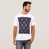 金ゴールド&ブルー：ラグジュアリーダマスク Tシャツ (正面フル)