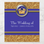 金ゴールド&ブ王室のルーンワインエレガントのラカスタムベル ワインラベル (シングルラベル)