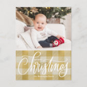 金ゴールド・プレイ素朴ド・メリークリスマス・フォト シーズンポストカード (正面)