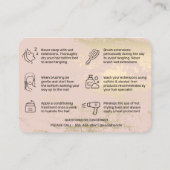 金ゴールド・ヘア・アフターケア指示名刺 名刺 (裏面)