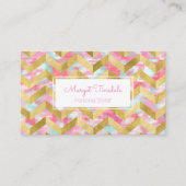 金ゴールド·ヘリンボー絵を描ン·ストロークス·名刺 名刺 (正面)