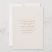 金ゴールド | ベビー出生届 招待状 (裏面)