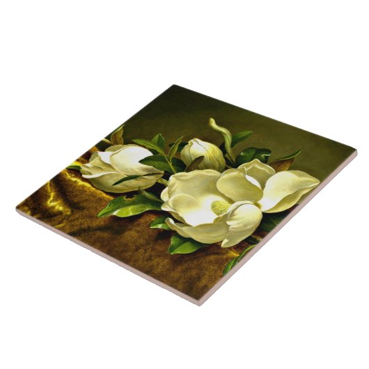 金ゴールド・ベルベット・クロス素晴らしのマグノリア絵画スは タイル (側面)