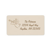金ゴールド&ベージュエンジェル差出人住所 ラベル (正面)