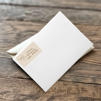 金ゴールド&ベージュエンジェル差出人住所 ラベル