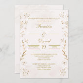 金ゴールド・ベージュスペインの結婚式招待状 招待状 (正面/裏面)