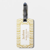 金ゴールド&ホタテガイのモノグラム荷物タグ ラゲッジタグ (裏面縦)