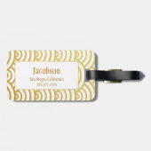 金ゴールド&ホタテガイのモノグラム荷物タグ ラゲッジタグ (裏面横)