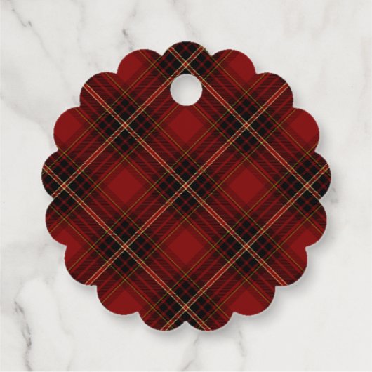 金ゴールド、ホリー&葉クリスマスタータンチェックの写真 フェイバータグ (裏面)