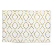 金ゴールド&ホワイトアラビアンモロッコグラムインディアンテーマ 枕カバー (裏面)