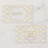 金ゴールド&ホワイトアラビアンモロッコグラモダンム 名刺 (正面/裏面)