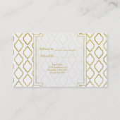 金ゴールド&ホワイトアラビアンモロッコフレンドカードを参照 紹介カード (裏面)