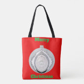 金ゴールド、ホワイトアンドグリーンジンルベルリーストート トートバッグ (裏面)