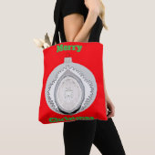 金ゴールド、ホワイトアンドグリーンジンルベルリーストート トートバッグ (クローズアップ)