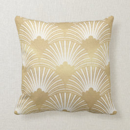 金ゴールド&ホワイトアートデコパターン23 クッション