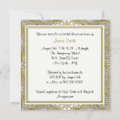 金ゴールド&ホワイトアールデコデコダマスクブライダルシャワー2 招待状 (裏面)