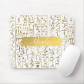 金ゴールド&ホワイトエジプトグラムシモダンック マウスパッド (マウス)